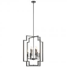 Kichler 43966MCH - Downtown Deco 32.25 inch 8 Light Foyer Chandelier in Midnight Chrome