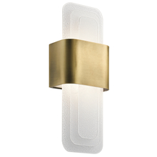 Kichler 44162NBRLED - Serene 17&#34; LED Wall Sconce with Textured White Vitro Mica Diffuser in Natural Brass