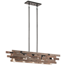 Kichler 44229AVI - Cuyahoga Mill 43.75&#34; 5 Light Linear Chandelier with Anvil Iron and Reclaimed Wood