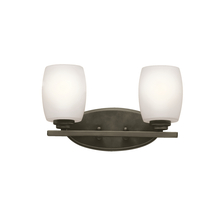 Kichler 5097OZS - Eileen 14.25&#34; 2 Light Vanity Light with Satin Etched Cased Opal Glass in Olde Bronze®