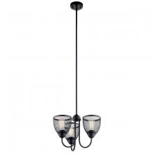 Kichler 52268BK - Voclain 12.5&#34; 3 Light Convertible Chandelier/Semi Flush Black