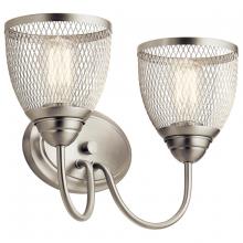 Kichler 55042NI - Voclain 16&#34; 2 Light Vanity Light with Mesh Shade in Brushed Nickel