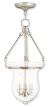 Livex Lighting 50296-35 - 3 Light Polished Nickel Pendant