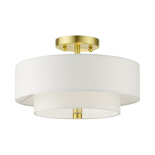 Livex Lighting 51042-12 - 2 Lt Satin Brass Semi Flush