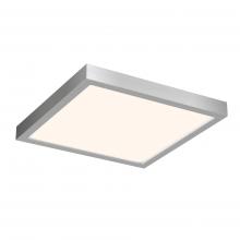 DALS Lighting CFLEDSQ10-CC-SN - Satin Nickel 10 Inch Square Indoor/Outdoor LED Flush Mount