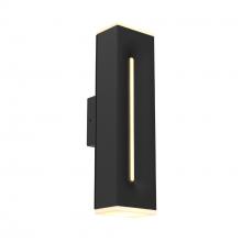 DALS Lighting LWJ16-CC-BK - Black 16 Inch Rectangular CCT Dual Light Wall Sconce