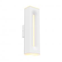 DALS Lighting LWJ16-CC-WH - White 16 Inch Rectangular CCT Dual Light Wall Sconce