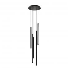 DALS Lighting PDLED120-5-BK - Black 5 Light Round CCT LED Duo-Light Cylinder Pendant Cluster