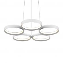 DALS Lighting PDR5-3K-WH - White 25 Inch 5 Ring Led Pendant Light