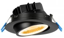 Lotus LED Lights LL4G-35K-HO-BK - 4 Inch Round Eyeball Gimbal HO 15W LED 3500K Black 38 Deg 1250 lm Type IC CRI 90+