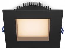 Lotus LED Lights LL6SR-27K-BK - 6 Inch Square Regressed Plenum 18W LED 2700K Black 95 Deg 1100 lm Type IC CRI 90+