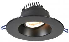 Lotus LED Lights LRG6-35K-HO-BK - 6 Inch Round Regressed Gimbal HO 18W LED 3500K Black 38 Deg 1600 lm Type IC CRI 90+