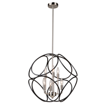 Artcraft AC11566NB - Sorrento 2 Tier 6 Light Chandelier (Matte Black & Satin Nickel)