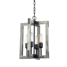 Artcraft AC11654BK - Gatehouse 4 Light Chandelier (Beach Wood & Black)