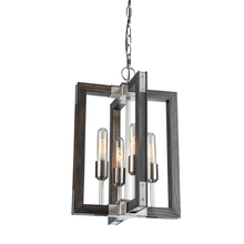 Artcraft AC11654BN - Gatehouse 4 Light Chandelier (Dark Pine & Brushed Nickel)