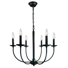 Artcraft AC11676BK - Wrought Iron 6-Light Chandelier