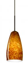 Besa Lighting 1BC-150918-HAL-BR - Besa Chrissy Pendant Bronze Amber Cloud 1x40W Halogen