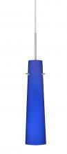 Besa Lighting 1BC-5674CM-LED-SN - Besa Camino Pendant Satin Nickel Cobalt Blue Matte 1x5W LED