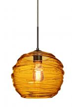 Besa Lighting 1JC-462782-EDIL-BR - Besa Wave 10 Pendant Bronze Amber 1x8W LED Filament