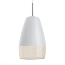 Besa Lighting 1JC-ABU12WH-SN - Abu 12 Cord Pendant, White/Glitter, Satin Nickel Finish, 1x60W Medium base