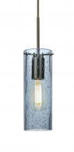 Besa Lighting 1JC-JUNI10BL-EDIL-BR - Besa, Juni 10 Cord Pendant, Blue Bubble, Bronze, 1x4W LED Filament