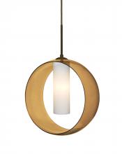 Besa Lighting 1JC-PLATOAM-BR - Besa, Plato Cord Pendant, Amber/Opal, Bronze Finish, 1x60W Medium Base