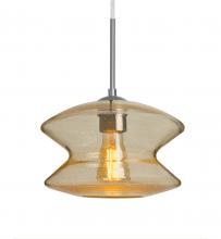 Besa Lighting 1JC-ZENGD-EDIL-SN - Besa, Zen Cord Pendant, Gold Bubble, Satin Nickel Finish, 1x8W LED Filament