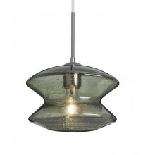 Besa Lighting 1JT-ZENMS-SN - Besa, Zen Cord Pendant, Moss Bubble, Satin Nickel Finish, 1x60W Medium Base