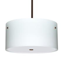 Besa Lighting 1KT-400807-LED-BR - Besa Tamburo 16 Pendant Opal Matte Bronze 3x11W LED