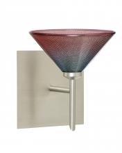 Besa Lighting 1SW-117681-LED-SN-SQ - Besa Wall With SQ Canopy Kona Satin Nickel Sunset 1x5W LED