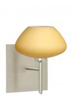 Besa Lighting 1SW-5410VM-LED-SN-SQ - Besa Wall With SQ Canopy Peri Satin Nickel Vanilla Matte 1x5W LED