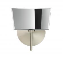  1SW-6773MR-LED-SN - Besa Groove Wall 1SW Mirror-Frost Satin Nickel 1x5W LED