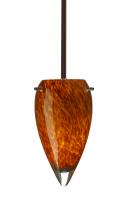 Besa Lighting 1TT-412518-BR - Besa Juli Stem Pendant Bronze Amber Cloud 1x100W Medium Base