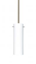 Besa Lighting 1TT-493007-MED-SN - Besa Stem Copa Pendant Satin Nickel Opal Matte 1x40W B10 Medium Base