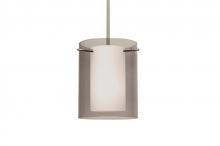 Besa Lighting 1TT-S00607-SN - Besa Stem Pendant Pahu 8 Satin Nickel Transparent Smoke/Opal 1x100W Medium Base