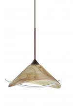 Besa Lighting 1XC-181305-BR - Besa Pendant Hoppi Bronze Mocha/Clear 1x50W Halogen