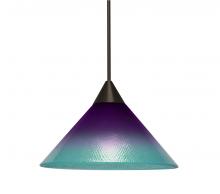 Besa Lighting 1XC-JADEPB-BR - Besa, Jade Cord Pendant, Purple/Blue, Bronze Finish, 1x50W Halogen