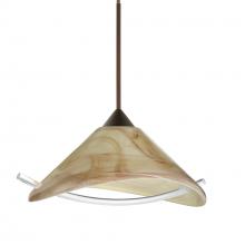 Besa Lighting 1XT-181305-BR - Besa Pendant Hoppi Bronze Mocha/Clear 1x50W Halogen