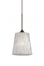 Besa Lighting 1XT-5125GL-LED-BR - Besa Pendant Nico 4 Bronze Stone Glitter 1x5W LED