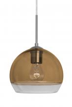 Besa Lighting 1JT-ALLY8AM-SN - Besa, Ally 8 Cord Pendant, Amber/Clear, Satin Nickel Finish, 1x60W Medium Base