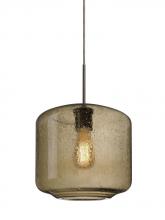 Besa Lighting 1JT-NILES10SM-EDIL-BR - Besa Niles 10 Pendant, Smoke Bubble, Bronze Finish, 1x4W LED Filament