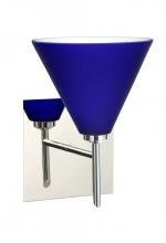 Besa Lighting 1SW-5121CM-LED-CR-SQ - Besa Wall With SQ Canopy Kani Chrome Cobalt Blue Matte 1x5W LED