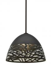 Besa Lighting 1TT-KIEVBK-LED-BR - Besa Kiev Stem Pendant, Black, Bronze Finish, 1x9W LED