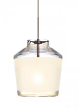 Besa Lighting 1XP-PIC6WH-BR - Besa Pendant Pica 6 Bronze White Sand 1x50W Halogen