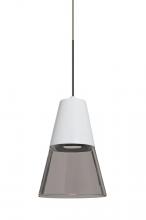 Besa Lighting 1XP-TIMO6WS-LED-BR - Besa, Timo 6 Cord Pendant,Smoke/White, Bronze Finish, 1x9W LED