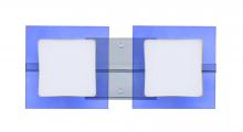 Besa Lighting 2WS-773592-LED-CR - Besa Wall Alex Chrome Opal/Blue 2x5W LED