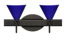 Besa Lighting 2SW-5121CM-LED-BR - Besa Wall Kani Bronze Cobalt Blue Matte 2x5W LED