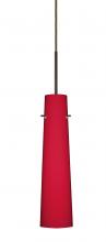 Besa Lighting B-5674RM-HAL-BR - Besa Camino Pendant For Multiport Canopy Bronze Ruby Matte 1x40W Halogen