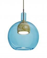 Besa Lighting J-BENJIBLMD-LED-BR - Besa, Benji Cord Pendant For Multiport Canopy, Blue/Medium, Bronze Finish, 1x9W LED