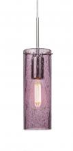 Besa Lighting J-JUNI10PL-EDIL-SN - Besa, Juni 10 Pendant For Multiport Canopy, Plum Bubble, Satin Nickel, 1x4W LED Filam